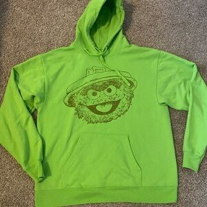 Sesame Street Green Graphic Sweater Pullover adult M sea world